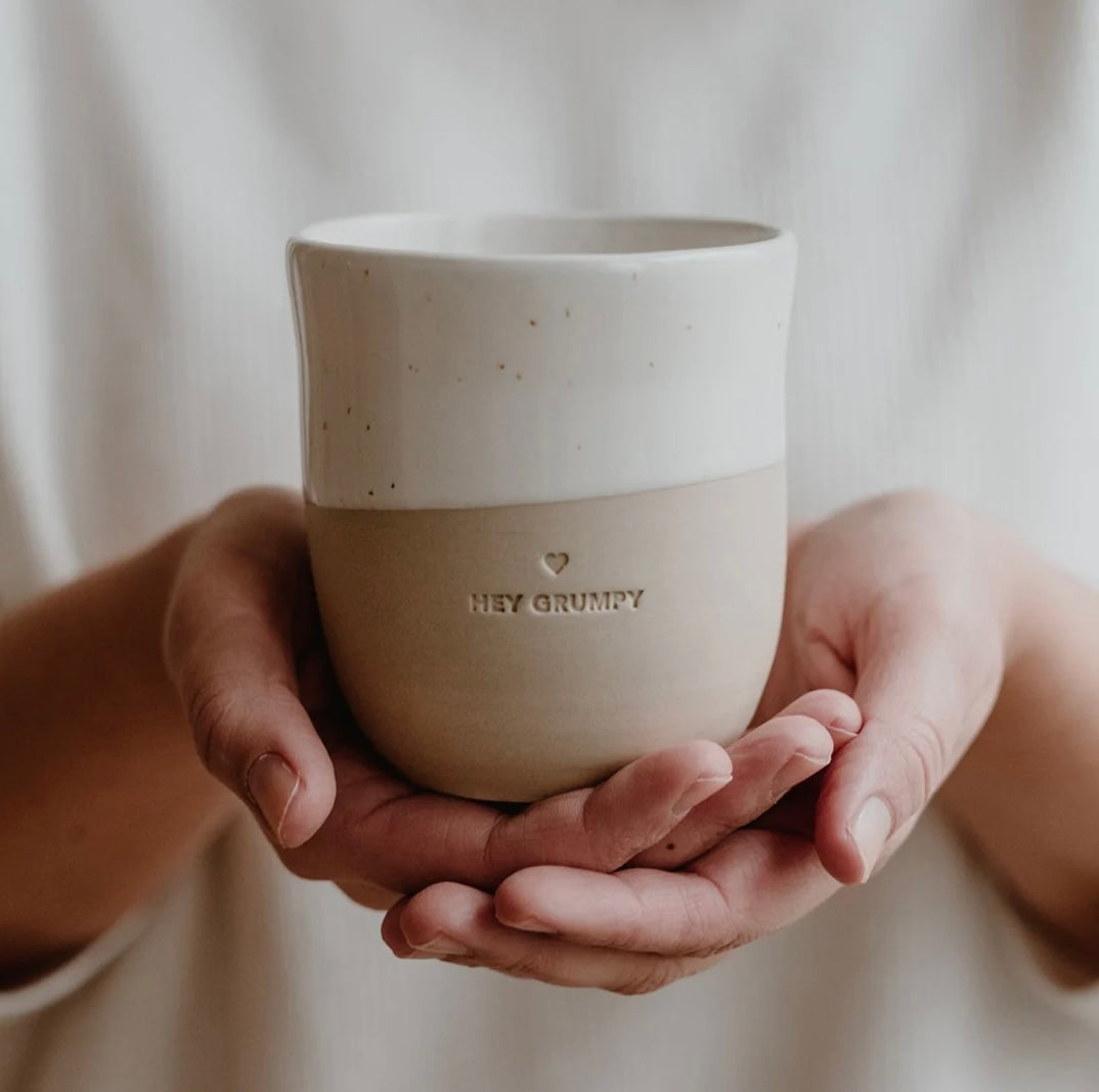 Eulenschnitt Becher Hey Grumpy