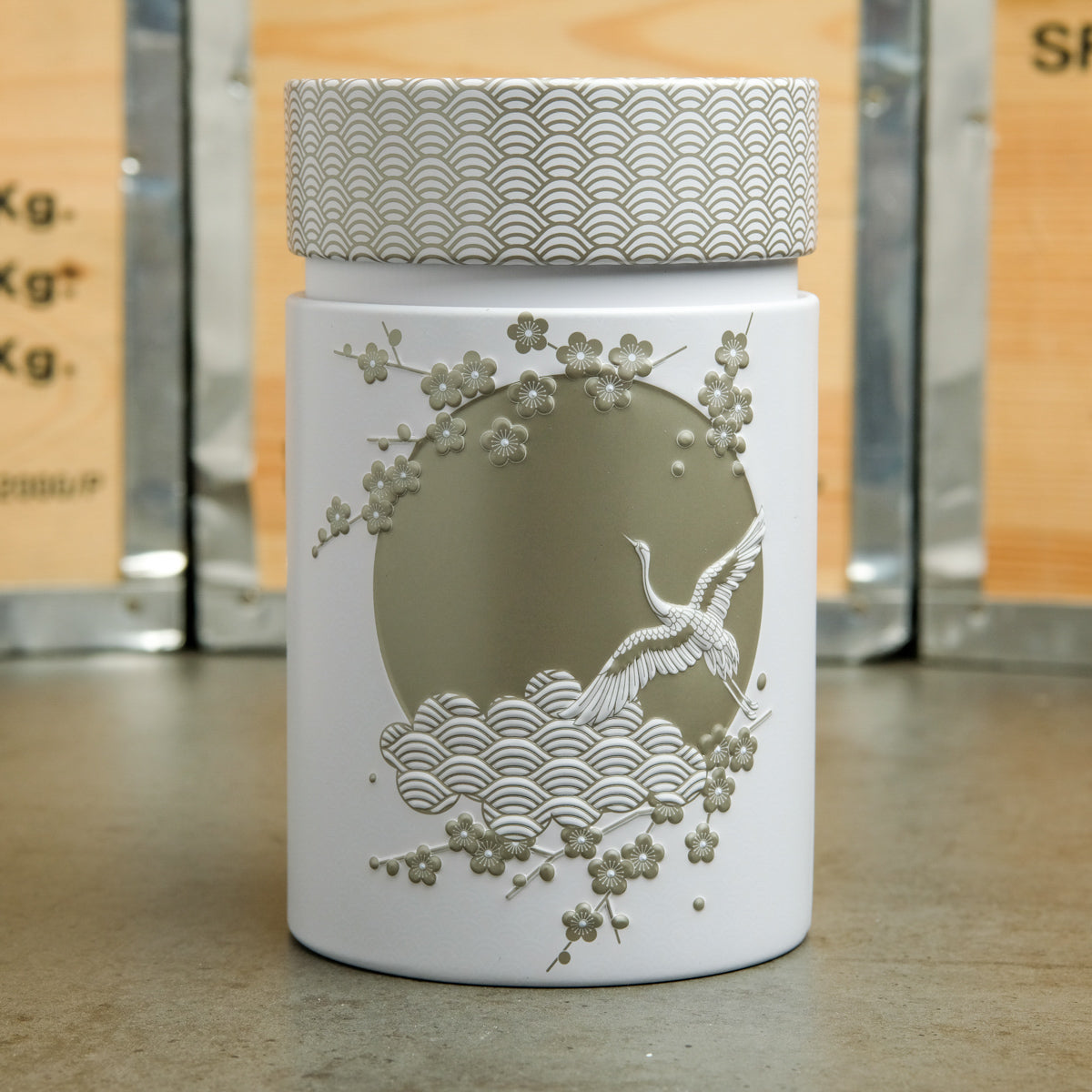 Teedose Kormoran weiß