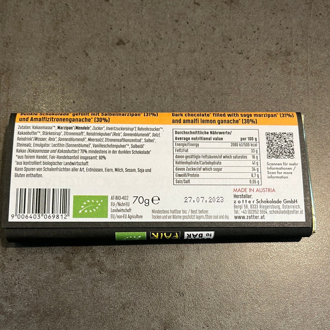 Zotter Amalfizitrone & Salbeimarzipan