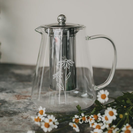 Eulenschnitt Glaskanne Daisy mit Sieb