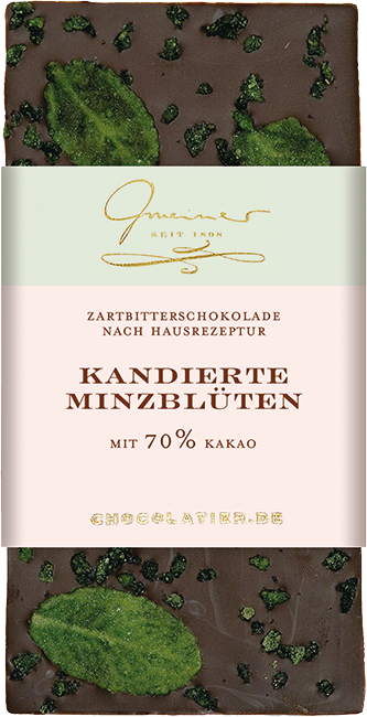 Gmeiner - Edel zartbitter Kandierte Minzblätter 70 %