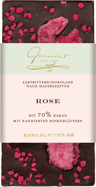 Gmeiner - Edel zartbitter kandierte Rosenblütenblätter 70%