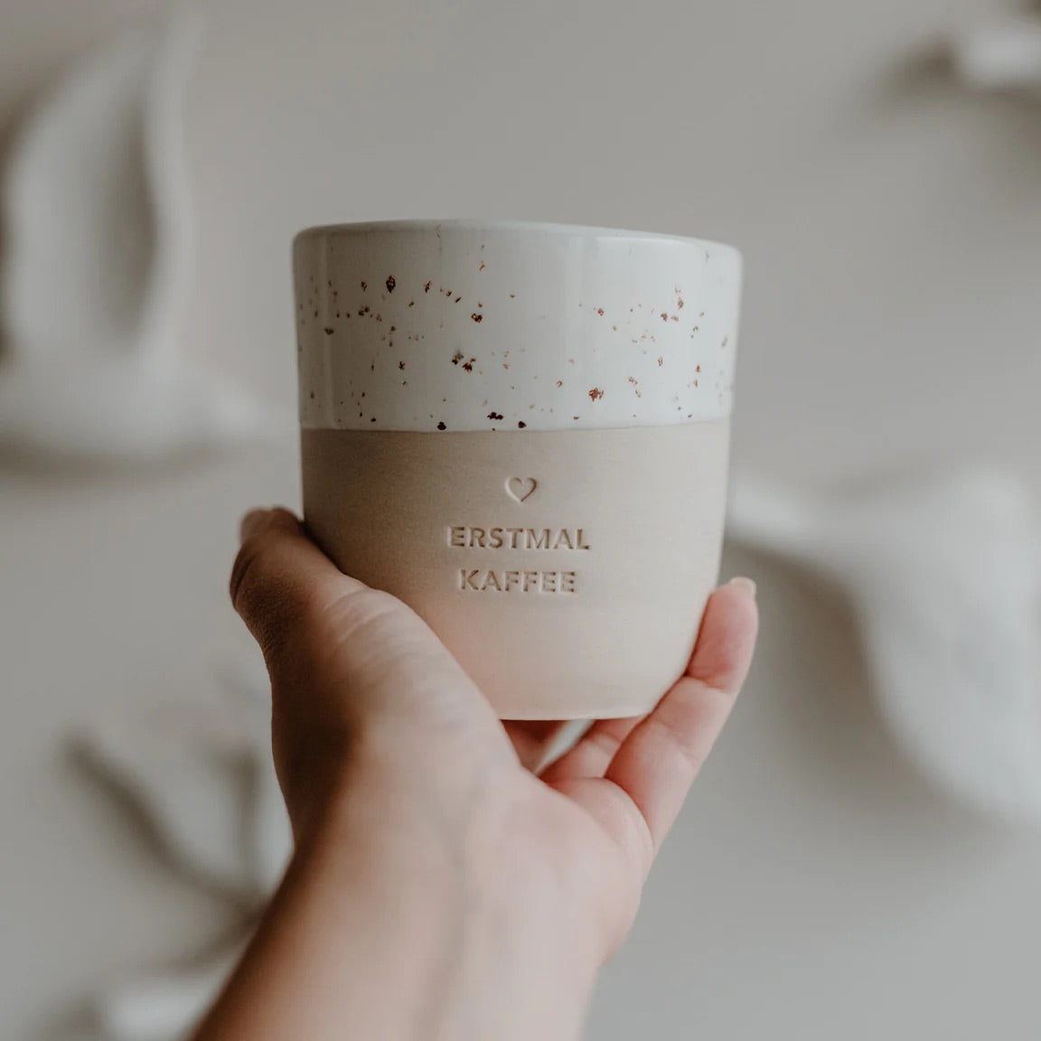 Eulenschnitt Becher - ERSTMAL KAFFEE